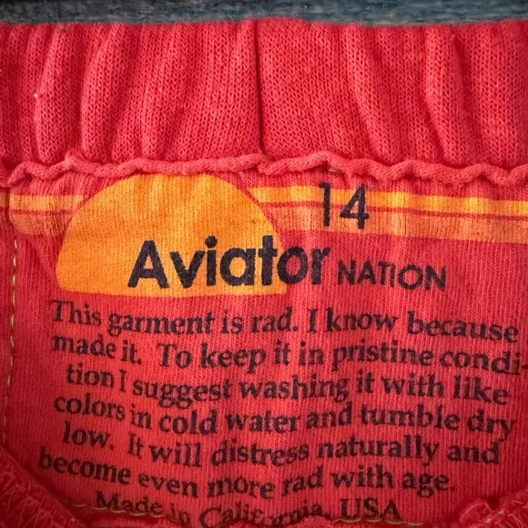 Aviator Nation Red Kids Sweatpants - Picture 3 of 3